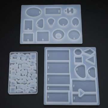 77Pcs/Set Crystal Epoxy Resin Silicone Pendant Casting Mould Kit Transparent Jewelry Making Mold Spo
