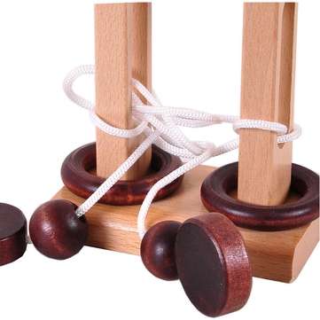 Classical Wooden Educational Toys Unlock the Unlocking Loop Kongming Lock for Kids