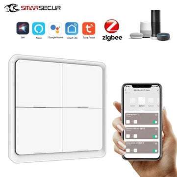 Bakeey Tuya & Zigbee Smart Home Wireless Free Sticker 4-way Panel Scene Button Switch (COLOR: WHITE)