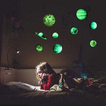 9Pcs/set Planet Stickers Solar System Planets Wall Stickers Wall Decal Home Living Room Kids Room Ba
