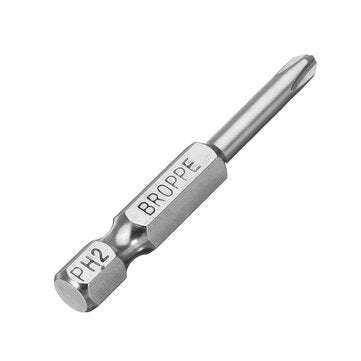 BROPPE 12Pcs 50mm S2 Alloy Steel Magnetic Cross Head Screwdriver Bits 1/4 Inch Hex Shank