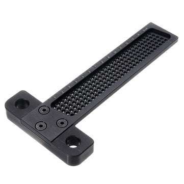 Black Aluminium Alloy T-160 Hole Positioning Measuring Ruler 160mm Metric T Ruler Woodworking Precis