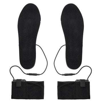 Battery Powered Electric Heated Shoe Insole Foot Heater Sock Winter Warmer Pads Black (SIZE: XL)