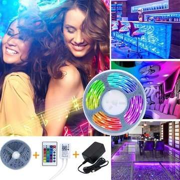 Bakeey 5M 10M IP66 5050 RGB WiFi APP Smart LED Strip Light with IR ... (LENGTH: 10M | PLUG: USPLUG)