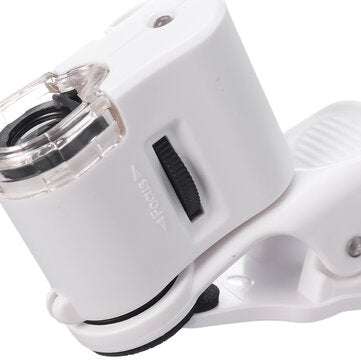 60X Magnifying Phone Mini Clip Microscope LED UV Lights Magnifier Science Toys