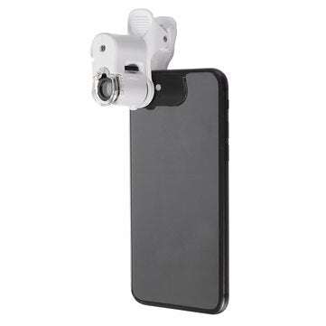 60X Magnifying Phone Mini Clip Microscope LED UV Lights Magnifier Science Toys