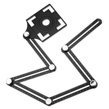 Aluminum Alloy 25/40/45/55/75mm Multi Angle Tool Six Folding Universal Ruler Tile Hole Measure Tool