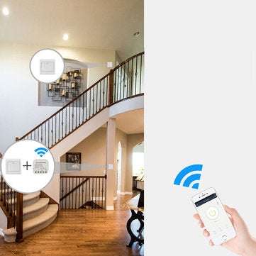 Bakeey 2300W 2Way Wifi Smart Switch Concealed Graffiti Remote Control Support Alexa Google Home For