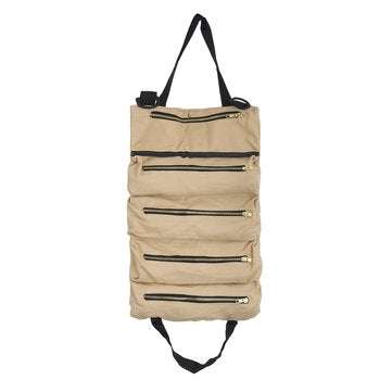 Car Seat Back Tool Bag Organizer Roll Up Canvas Pouch Tools Carrier Storage Bag (COLOR: KHAKI)