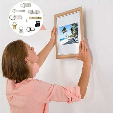 96Pcs Photo Frame Hanging Hooks Kit 9 Models Picture Hanger Hooks with Screws for Office Family Phot