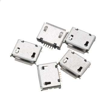 5PCS Micro USB Type AB Female 180 DIP 5Pin Socket Soldering Jack Connector SMT