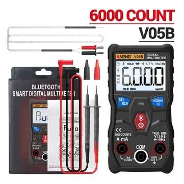 ANENG V05B Digital True RMS bluetooth 6000 Counts Professional Analog Multimeter ... (COLOR.: BLACK)