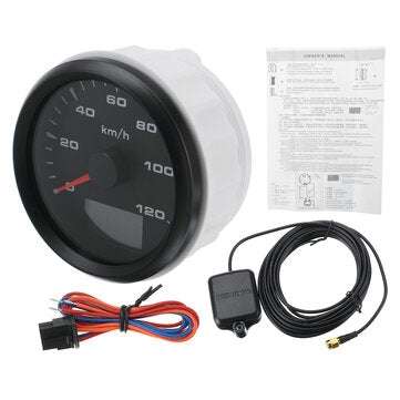 85mm 9-32V 120km/h 200km/h GPS Speedometer Odometers Gauge LCD Display With 8 Color Bac... (NO.: 03)