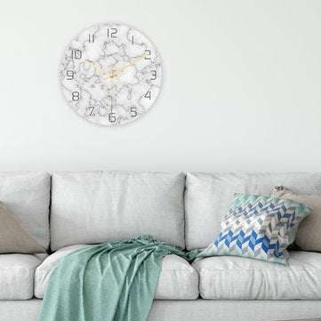 CC014 Creative Marble Pattern Wall Clock Mute Wall Clock Quartz Wall Clock For Home Office Decoratio