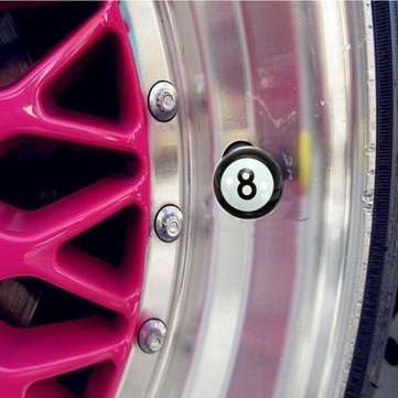 8pcs Universal Car Truck Motor Bike Pool 8 Ball Tire Air Valve Stem Caps Wheel Rim Caps Bolt
