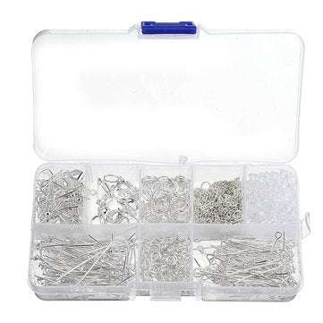 630Pcs/Set Eye Pins Lobster Clasps Jewelry Wire Earring Hooks Jewelry Finding Kit for DIY Necklace J