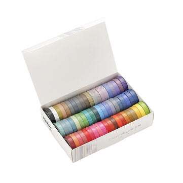 60 Pcs/Set Solid Color Washi Tape 8mm Rainbow Masking Tape Decorative Adhesive Sticker Scrapbook Dia