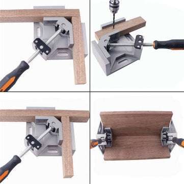 Aluminum Single Handle 90 Degree Right Angle Clamp Angle Clamp Woodworking Frame Clip Right Angle Fo