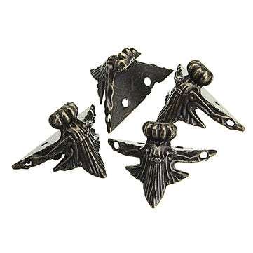 Antique Bronze Box Legs Feet Corner Protector Zinc Alloy Ambossing Decorative Hardware Case Vintage