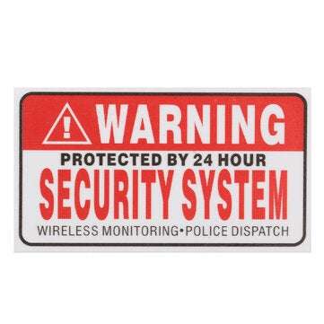 5Pcs Self-adhensive Camera CCTV Sticker Safty Signs Decal Protected by 24 Hour Security System