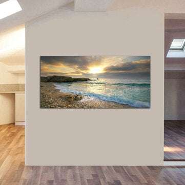 Beach Canvas Print Ocean Wave Sunset Sea No Frame Paintings Art Wall Home Decor
