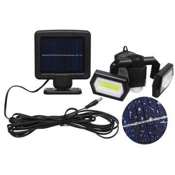 60COB Solar Wall Light IP65 Dual Head Human Body Induction Garden Street Lamp