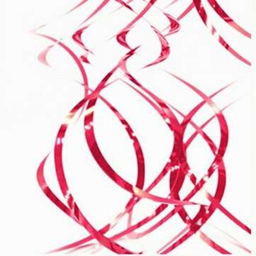 5Pcs/lot Spiral PVC Ornaments Party Scene Layout Birthday Decorations Foil Swirls B... (COLOR.: RED)