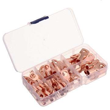 60Pcs SC Bare Terminals lug Tinned Copper Tube Lug Ring Seal Battery Wire Connector Bare Cable Crimp