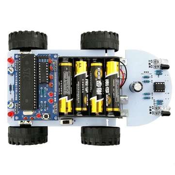 C51 DC 6V Intelligent Tracking Obstacle Car DIY Kit with Two Single Axis Gear Motor Drives