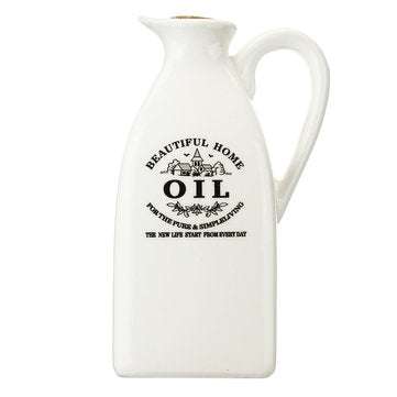 Ceramic Porcelain Olive Oil Bottle Sauce Cruet Container Vinegar Kitchen Storage Cotainer