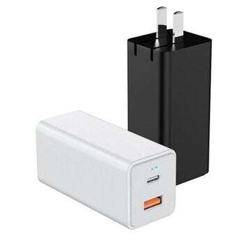 65W 100-240V Gallium Nitride GaN Fast 2 Ports Charger Portable Quic... (PLUG: USPLUG | COLOR: WHITE)