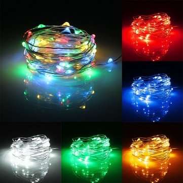 6M 60 LED Battery Operated Silver Wire Waterproof String Fairy Light + Remote Con... (COLOR.: GREEN)
