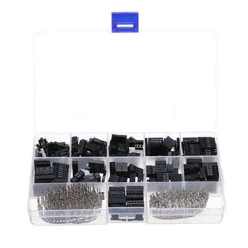620pcs Dupont Connector 2.54mm Dupont Cable Jumper Wire Pin Header Housing Kit Male Crimp Pins+Femal
