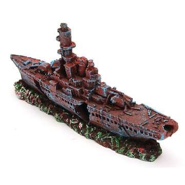 Aquarium Destroyer Navy War Boat Ship Wreck Fish Tank Cave Decorations Ornament