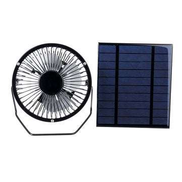 5V Solar Panel + 4inch Cooling Fan with USB Charge for Outdoor Working DIY Part