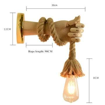 AC110-220V E27 Retro Industrial Style Hemp Rope Wall Light Without Bulb Fixture Sim... (TYPE: TYPEA)