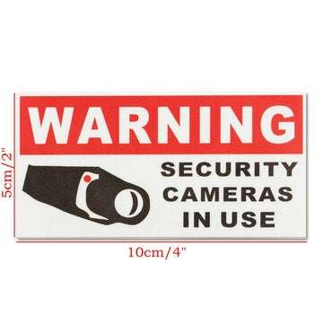 8Pcs Security Camera In Use Self-adhensive Stickers Safety Signs Decal Waterproof
