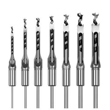 6/7pcs Woodworking Square Hole Drill Bits Square Tenon Drill Bits Wood Core Power Do... (TYPE: 7PCS)