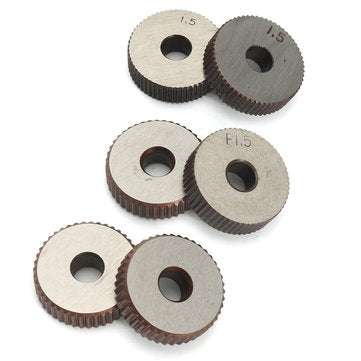 7pcs Knurling Knurler Tool 0.5/1/2mm Pitch Single Wheel Straight Wheel Linear Knurl Set