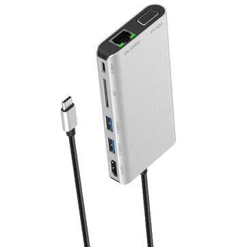 8-in-1 USB Type C Hub Adapter with Ethernet Port 4K HDMI SD Card Reader USB-C Power Delivery VGA 2 U