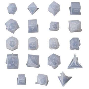 7/19Pcs/Set Dice Fillet Square Triangle Dice Mold Dice Digital Game Silicone Mould (TYPE: B)