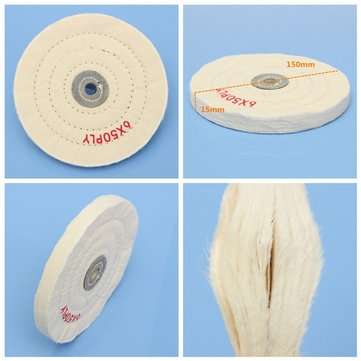 6 Inch Round Felt Wool 1/2inch Arbor Buffer Polisher Buffing Polishing Wheel