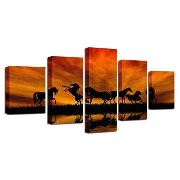 5PCS Large Huge Modern Wall Art Oil Painting Picture Print Unframed Home Decor Wall Sticker