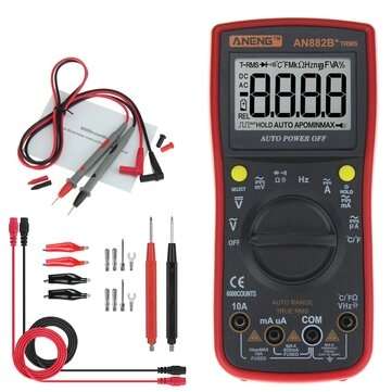 ANENG AN882B+ True RMS Digital Multimeter 6000 Counts With Auto Range Backlight  Da... (COLOR.: RED)
