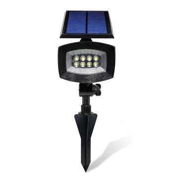 8 LED Pure White Solar Spot Lightt Outdooors Garden Lawn Landscape Path Lamp