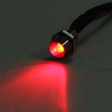 5Pcs 6mm 12V Red LED Metal Indicator Pilot Dash Light Lamp Wire Leads For Car Truck Boat