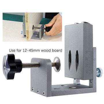 Aluminum Alloy 9mm Pocket Hole Jig Set Dowel Drilling Hole Kit Carpentry Punch Locator Woodworking D