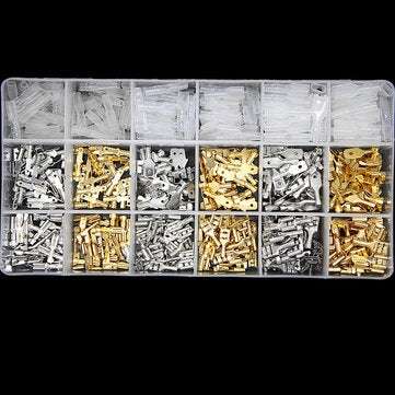 540PCS Non-insulated Male and Female Spade Crimp Terminal Connector Assorted Kit 2.8mm/4.8mm/6.3mm w