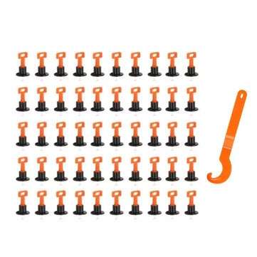 50pcs Flat Ceramic Floor Wall Construction Tools Reusable Tile Level Wedges Tile Spacers Floor Wall