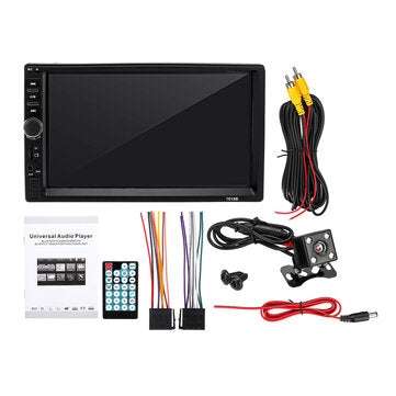 7018B 7 Inch Double Din Car MP5 Player IPS Full View Touch Screen Stereo FM Radio bluetooth with Bac